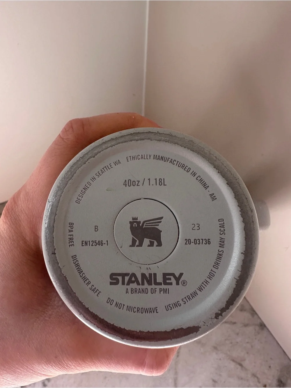 Stanley Pale Blue Gray 40 oz. Tumbler Used